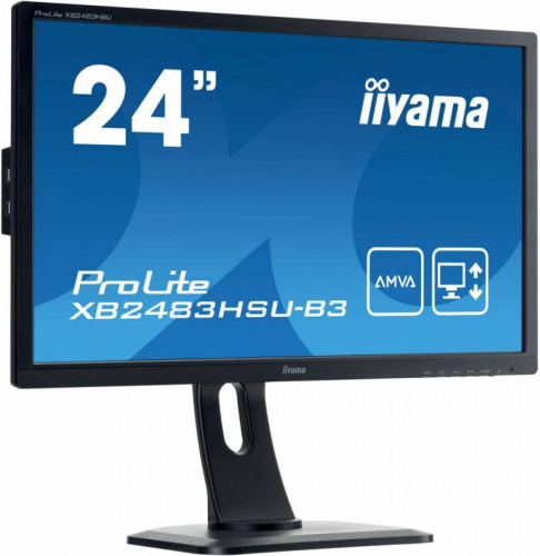 Монитор Iiyama 24" ProLite XB2483HSU-B3 черный VA LED 4ms 16:9 HDMI M/M матовая HAS Pivot 3000:1 250cd 178гр/178гр 1920x1080 D-Sub DisplayPort FHD USB 5.6кг фото 5