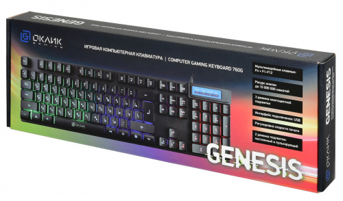 Клавиатура Оклик 760G GENESIS черный USB for gamer LED фото 2