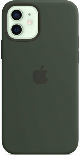 Чехол (клип-кейс) Apple для Apple iPhone 12/12 Pro Silicone Case with MagSafe зеленый кипрский (MHL33ZE/A) фото 3