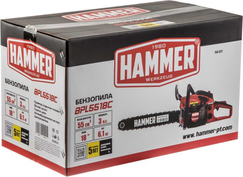 Бензопила Hammer BPL5518C 2200Вт 3л.с. дл.шин.:18" (45cm) фото 2