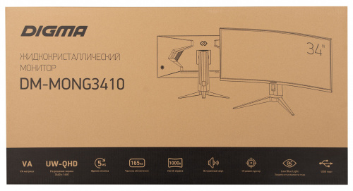 Монитор Digma 34" Gaming DM-MONG3410 черный LED 21:9 HDMI матовая HAS Piv 300cd 178гр/178гр 3440x1440 165Hz G-Sync DP 2K USB 8.48кг фото 27