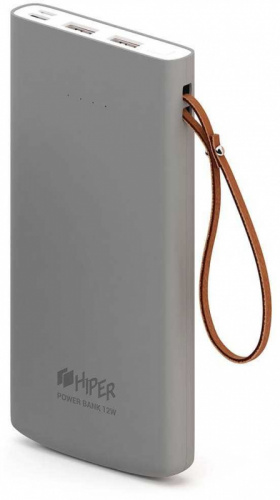 Мобильный аккумулятор Hiper Travel10K Li-Pol 10000mAh 2.4A+2.4A серый 2xUSB фото 4