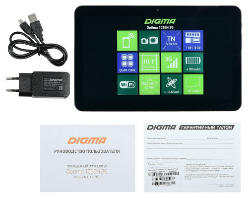 Планшет Digma Optima 1026N 3G SC7731G (1.3) 4C RAM1Gb ROM16Gb 10.1" TN 1024x600 3G Android 7.0 черный 0.3Mpix BT GPS WiFi Touch microSD 128Gb minUSB 4000mAh фото 8