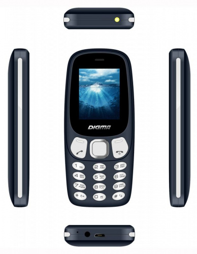 Мобильный телефон Digma N331 mini 2G Linx 32Mb темно-синий моноблок 2Sim 1.77" 128x160 GSM900/1800 FM microSD max16Gb фото 3