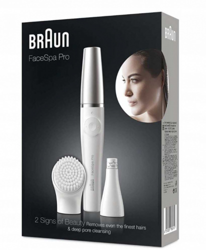 Эпилятор Braun Face Spa Pro 910 скор.:2 насад.:3 белый фото 2