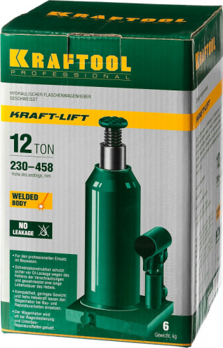 Домкрат Kraftool Kraft-Lift 43462-12_z01 бутылочный гидравлический зеленый фото 6
