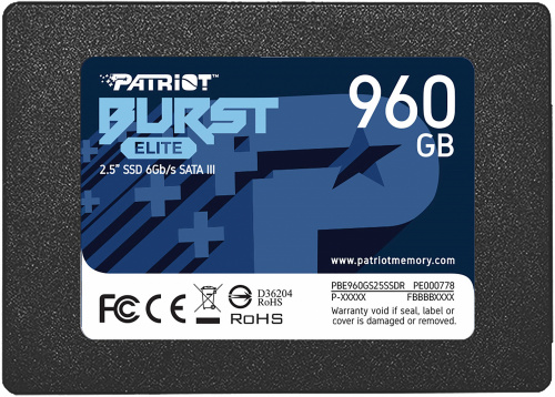 Накопитель SSD Patriot SATA-III 960GB PBE960GS25SSDR Burst Elite 2.5"