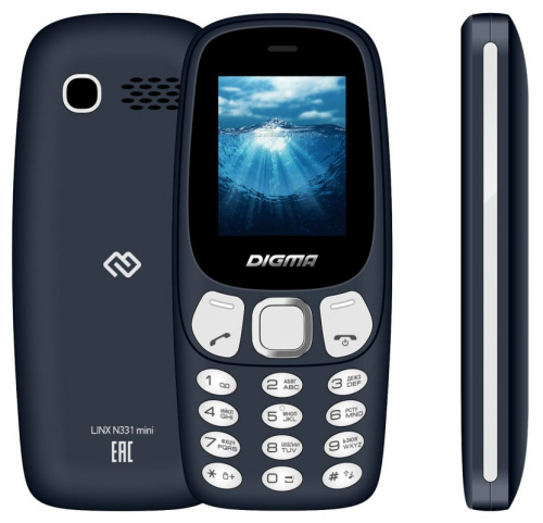 Мобильный телефон Digma N331 mini 2G Linx 32Mb темно-синий моноблок 2Sim 1.77" 128x160 GSM900/1800 FM microSD max16Gb фото 7