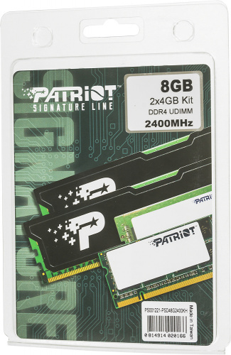 Память DDR4 2x4Gb 2400MHz Patriot PSD48G2400KH RTL PC4-19200 CL17 DIMM 288-pin 1.2В фото 2