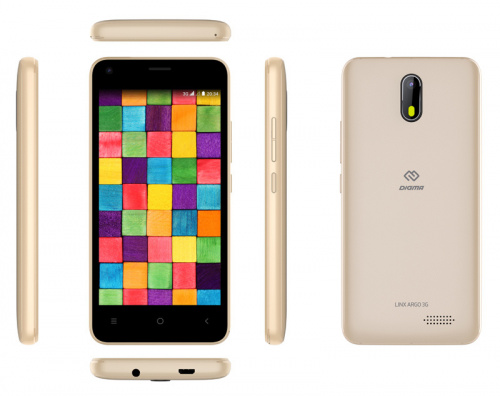 Смартфон Digma LINX Argo 3G 8Gb 512Mb золотистый моноблок 3G 2Sim 4.5" 480x854 Android Go 2Mpix WiFi GPS GSM900/1800 GSM1900 TouchSc MP3 FM microSDHC max32Gb фото 5