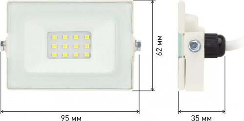 Прожектор уличный Эра Eco Slim LPR-031-0-65K-010 светодиодный 10Вт корп.мет.белый (Б0043569) фото 2