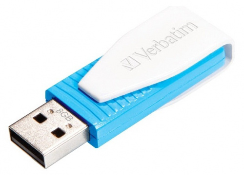 Флеш Диск Verbatim 8Gb Store n Go Swivel 49812 USB2.0 голубой/белый фото 3
