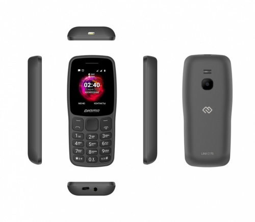 Мобильный телефон Digma C170 Linx 32Mb графит моноблок 2Sim 1.77" 128x160 0.08Mpix GSM900/1800 MP3 FM microSD max16Gb фото 3