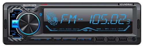 Автомагнитола Soundmax SM-CCR3182FB 1DIN 4x50Вт (SM-CCR3182FB(ЧЕРНЫЙ)\RGB\NEW)
