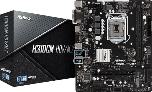Материнская плата Asrock H310CM-HDV/M.2 Soc-1151v2 Intel H310C 2xDDR4 mATX AC`97 8ch(7.1) GbLAN+VGA+DVI+HDMI фото 5