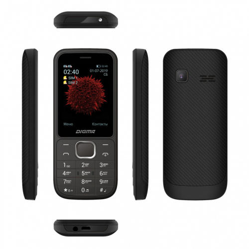 Мобильный телефон Digma C240 Linx 32Mb черный моноблок 2Sim 2.4" 240x320 0.08Mpix GSM900/1800 FM microSD max16Gb фото 5