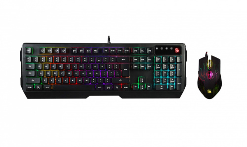Клавиатура + мышь A4Tech Bloody Q1300 (Q135 Neon + Q50) клав:черный/красный мышь:черный/красный USB Multimedia LED (Q1300) фото 2