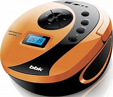Аудиомагнитола BBK BS10BT черный/оранжевый 4Вт/MP3/FM(dig)/USB/BT/microSD