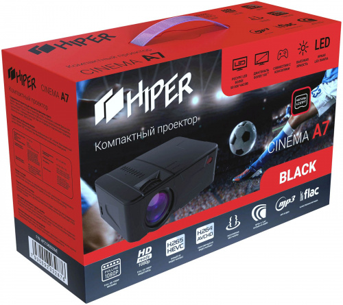 Проектор Hiper Cinema A7 Black LCD 3500Lm (1280x720) 2000:1 ресурс лампы:50000часов 2xUSB typeA 1xHDMI 1кг фото 2