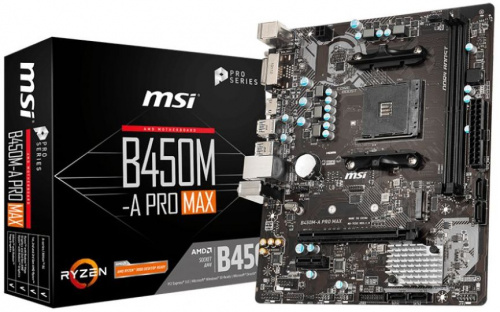 Материнская плата MSI B450M-A PRO MAX Soc-AM4 AMD B450 2xDDR4 mATX AC`97 8ch(7.1) GbLAN RAID+DVI+HDMI фото 4