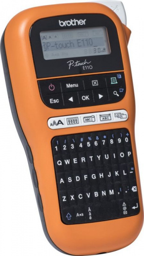 Принтер Brother P-touch PT-E110VP переносной оранжевый/черный фото 2