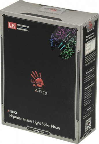 Мышь A4 Bloody N50 Neon черный оптическая (4000dpi) USB2.0 (8but) фото 3