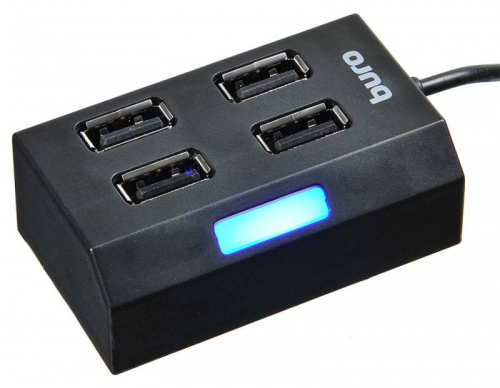 Разветвитель USB 2.0 Buro BU-HUB4-U2.0 4порт. черный фото 5