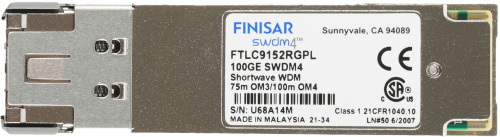 Трансивер Mellanox FTLC9152RGPL 100Gb/s Transceiver, QSFP28, LC-LC, 850nm SWDM4 up to 100m Over Multi-Mode Fiber фото 4