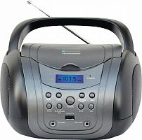 Аудиомагнитола Telefunken TF-CSRP3499B серый/черный 3Вт/CD/CDRW/MP3/FM(dig)/USB/BT