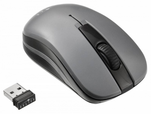 Мышь Оклик 445MW черный/серый оптическая (1200dpi) беспроводная USB для ноутбука (3but) фото 2