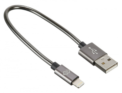 Кабель Digma USB A(m) Lightning (m) 0.15м черный фото 2
