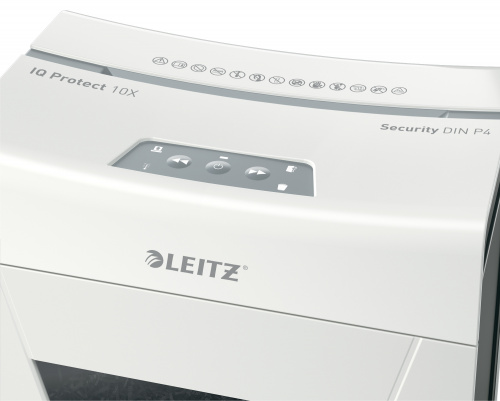 Шредер Leitz IQ Protect Premium 10X белый (секр.P-4) фрагменты 10лист. 18лтр. скрепки скобы фото 9