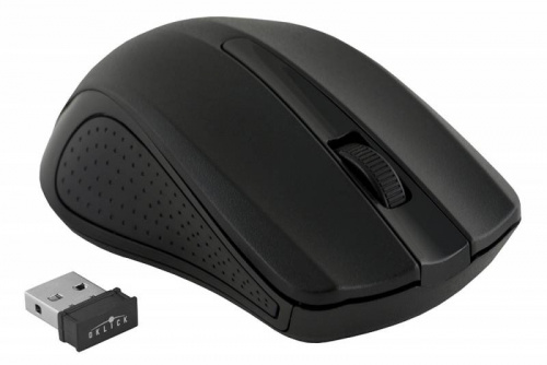 Мышь Оклик 485MW черный оптическая (1600dpi) беспроводная USB для ноутбука (3but) фото 2