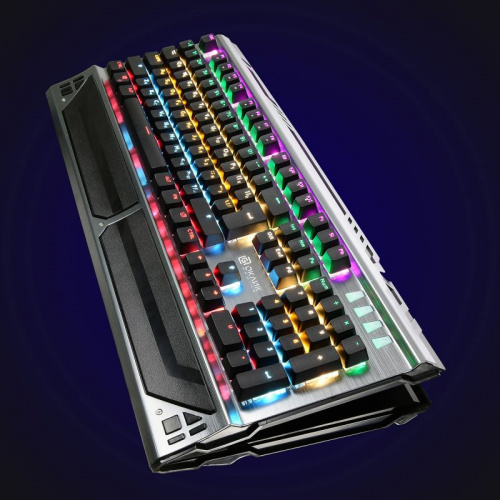 Клавиатура Оклик 980G HUMMER механическая серебристый/черный USB for gamer LED (подставка для запястий) (499580) фото 5
