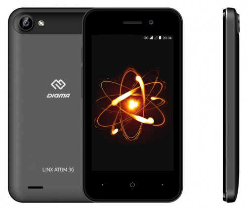 Смартфон Digma Atom 3G Linx 4Gb 512Mb темно-серый моноблок 3G 2Sim 4" 480x800 Android 8.1 2Mpix WiFi GSM900/1800 GSM1900 TouchSc MP3 FM microSD max32Gb фото 3
