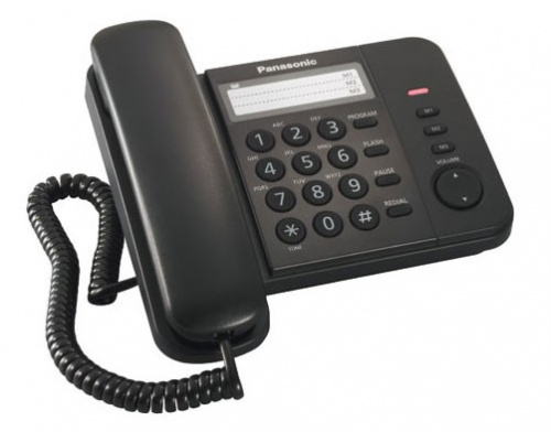 Телефон проводной Panasonic KX-TS2352RUB черный фото 2