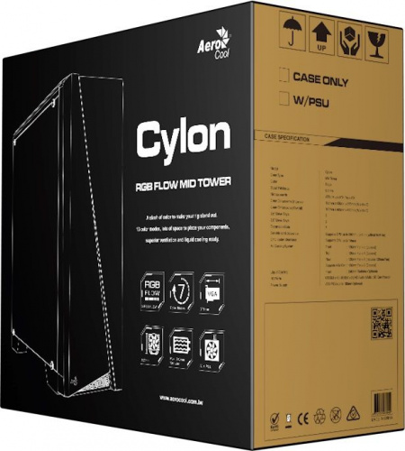 Корпус Aerocool Cylon черный без БП ATX 1x120mm 2xUSB2.0 1xUSB3.0 audio CardReader bott PSU фото 8