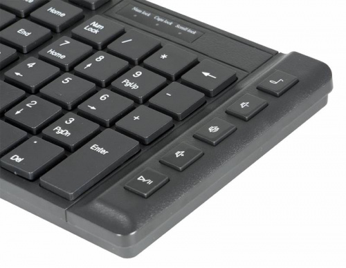 Клавиатура Оклик 530S черный USB slim Multimedia фото 4