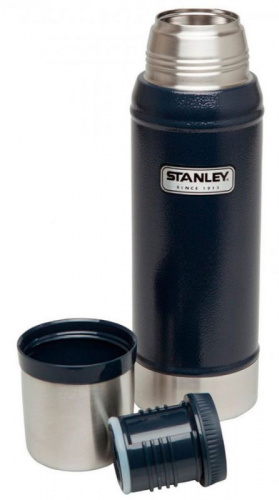 Термос Stanley Classic (10-01612-010) 0.75л. синий/серебристый фото 3
