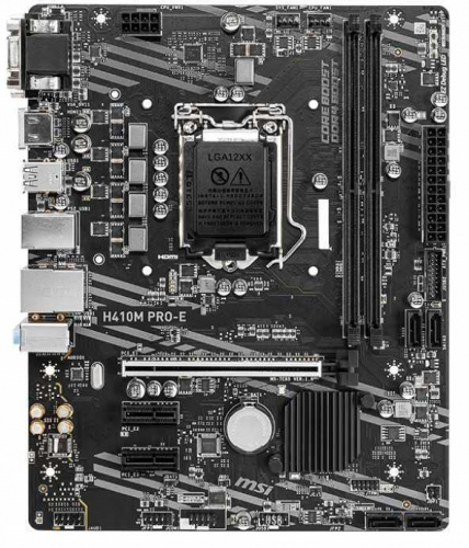 Материнская плата MSI H410M PRO-E Soc-1200 Intel H410 2xDDR4 mATX AC`97 8ch(7.1) GbLAN+VGA+DVI+HDMI фото 2