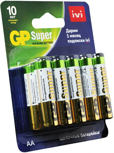 Батарея GP Super Alkaline 15A/IVI-2CR10 AA (10шт) блистер фото 3