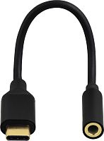 Переходник Hama 00135717 USB Type-C (m) Jack 3.5mm (f) 0.1м черный