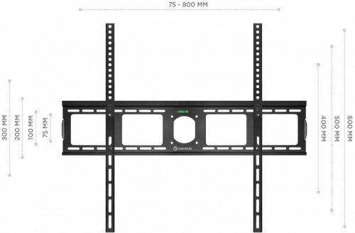 Кронштейн для телевизора Onkron UF4 черный 55"-100" макс.75кг настенный фиксированный фото 4