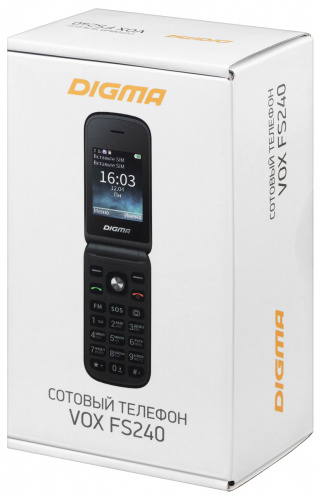 Мобильный телефон Digma VOX FS240 32Mb черный раскладной 2Sim 2.44" 240x320 0.08Mpix GSM900/1800 FM microSDHC max32Gb фото 12