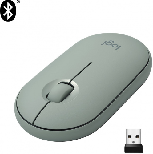 Мышь Logitech Pebble M350 зеленый оптическая (1000dpi) silent беспроводная BT/Radio USB для ноутбука (2but) фото 8