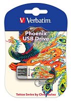 Флеш Диск Verbatim 16Gb Store n Go Mini Tattoo Edition Phoenix 49887 USB2.0 белый/рисунок