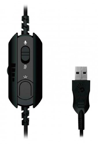 Наушники с микрофоном A4Tech Bloody G570 черный/серый 2м мониторные USB оголовье (G570 (BLACK+GREY) USB) фото 3