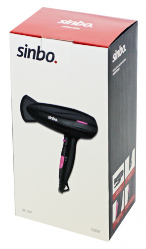 Фен Sinbo SHD 7067 2000Вт черный/розовый фото 2
