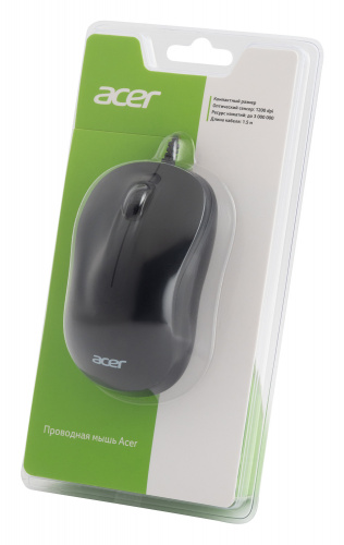 Мышь Acer OMW140 черный оптическая (1200dpi) USB (3but) фото 2
