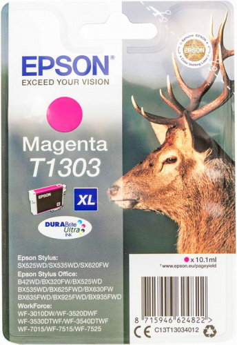 Картридж струйный Epson T1303 C13T13034012 пурпурный (600стр.) (10.1мл) для Epson B42WD фото 2